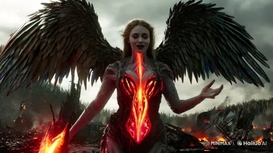 Fallen Angel Dominates Ruined Apocalypse – AI Generated Video | Hailuo AI