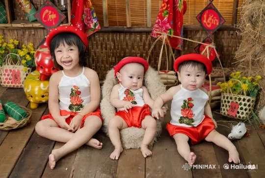 Children Perform Joyful Kungfu in Festive Wooden Setting – AI Generated Video | Hailuo AI