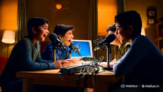Indian Boys' Podcast Interrupted by Brahma's Appearance – AI Generated Video | Hailuo AI