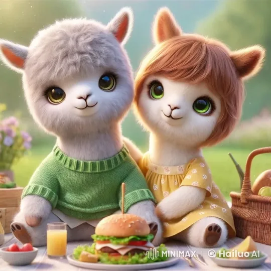 Anthropomorphic Friends Enjoy Joyful Picnic – AI Generated Video | Hailuo AI