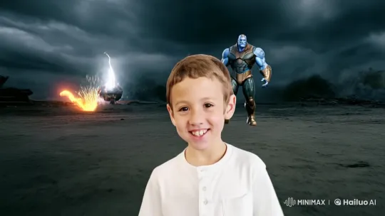 Young Boy Transforms into Ironman, Battles Thanos in Epic Scene – AI Generated Video | Hailuo AI