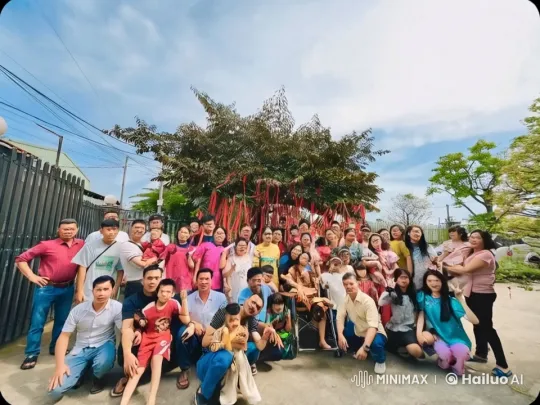 Martial Arts Demonstration in Front of Tree with Red Ribbons – AI Generated Video | Hailuo AI