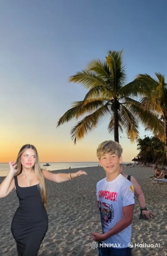 Romantic Sunset Kiss on Tropical Beach – AI Generated Video | Hailuo AI