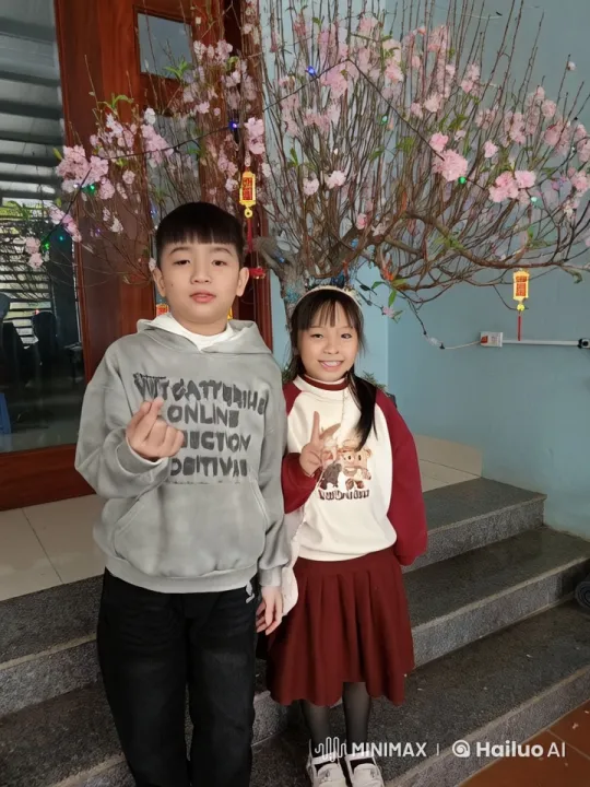 Children Perform Playful Kung Fu by Cherry Blossom Tree – AI Generated Video | Hailuo AI