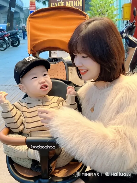 Woman and Baby's Cozy Outdoor Interaction – AI Generated Video | Hailuo AI