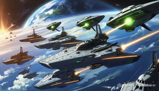 Futuristic Space Battle with Dynamic Dogfights – AI Generated Video | Hailuo AI