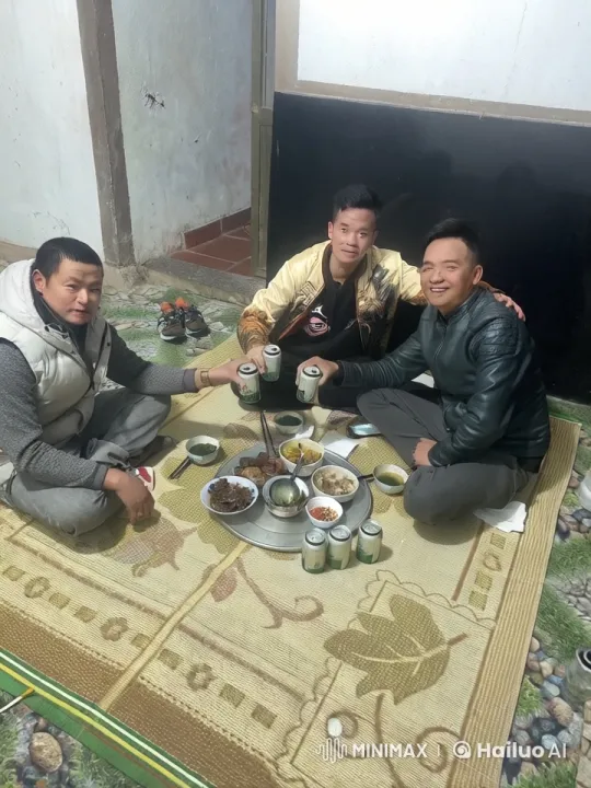 Three friends spar in a small room, blending martial arts with camaraderie. – AI Generated Video | Hailuo AI