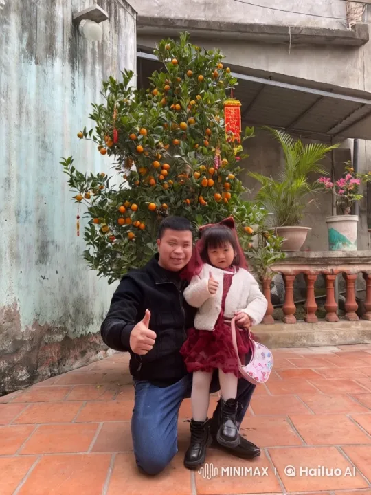 Man and Girl Practice Kung Fu in Orange Tree Setting – AI Generated Video | Hailuo AI