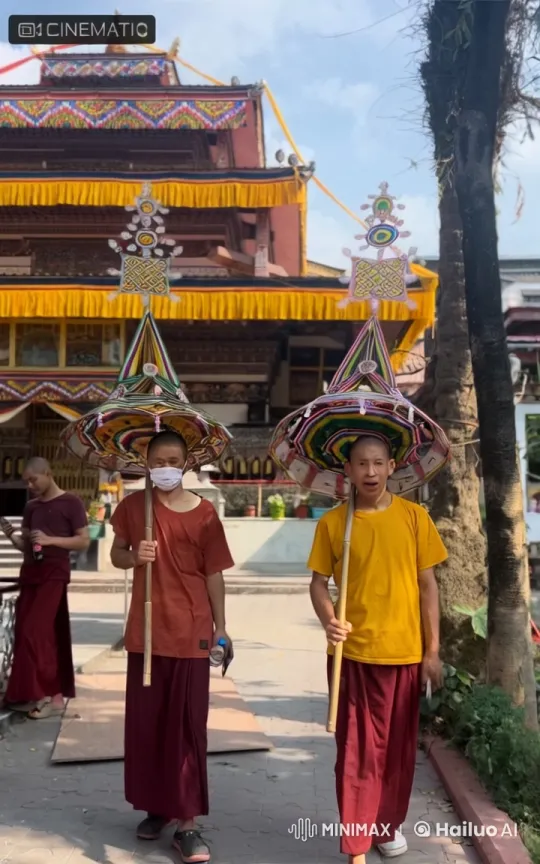 Ceremonial Hats and Kungfu Mastery in a Temple Setting – AI Generated Video | Hailuo AI