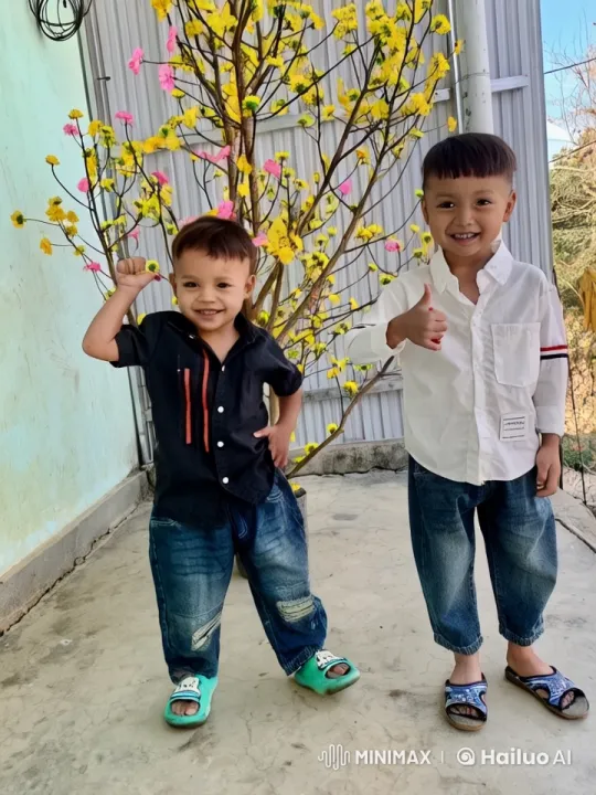 Boys Enjoy Playful Kung Fu in Flowered Garden – AI Generated Video | Hailuo AI