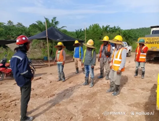 Construction Briefing Under Canopy at Dirt Site – AI Generated Video | Hailuo AI