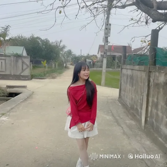 Young Woman Showcases Kungfu Skills in Countryside Setting – AI Generated Video | Hailuo AI