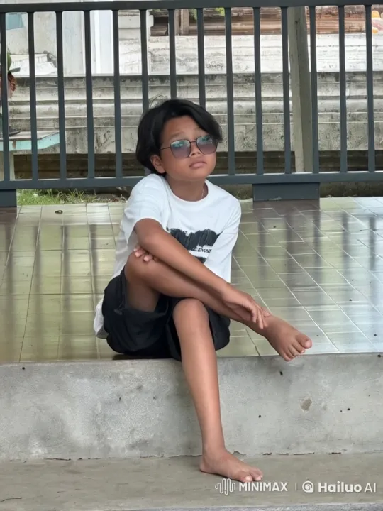 Boy Performs Kufupanda Dance on Outdoor Steps – AI Generated Video | Hailuo AI