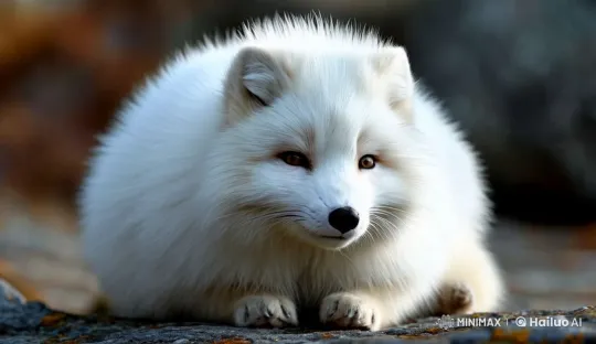Fluffy White Animal Leaps Playfully with Animated Charm – AI Generated Video | Hailuo AI
