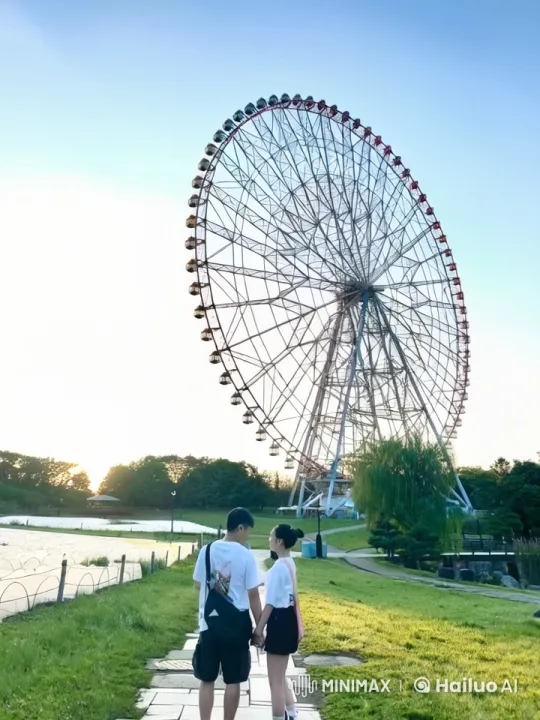 Kung Fu Couple Spar Gracefully in Serene Park at Sunset – AI Generated Video | Hailuo AI