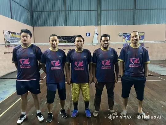 Five Men Perform Kung Fu in Badminton Hall – AI Generated Video | Hailuo AI