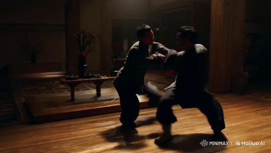Stunning Kungfu Fight in Aesthetic Dojo Setting – AI Generated Video | Hailuo AI
