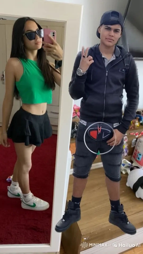 Girl Takes Mirror Selfie, Boy Kisses Her Cheek – AI Generated Video | Hailuo AI