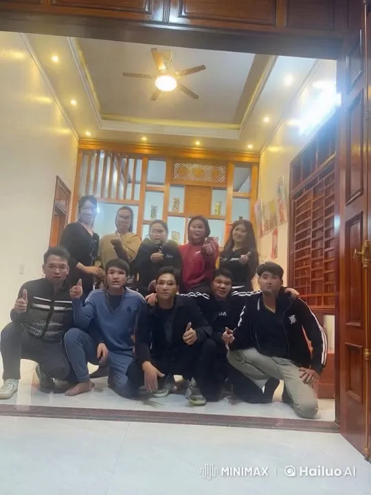 Group Performs Coordinated Martial Arts in Hallway – AI Generated Video | Hailuo AI
