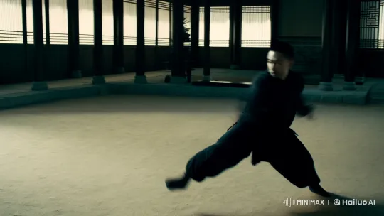 Kung Fu Master Showcases Skill in Serene Training Ground – AI Generated Video | Hailuo AI