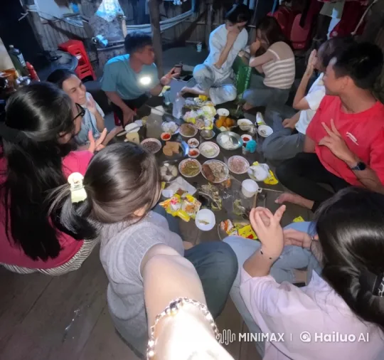 Friends Enjoying Laughter and Dance Indoors – AI Generated Video | Hailuo AI