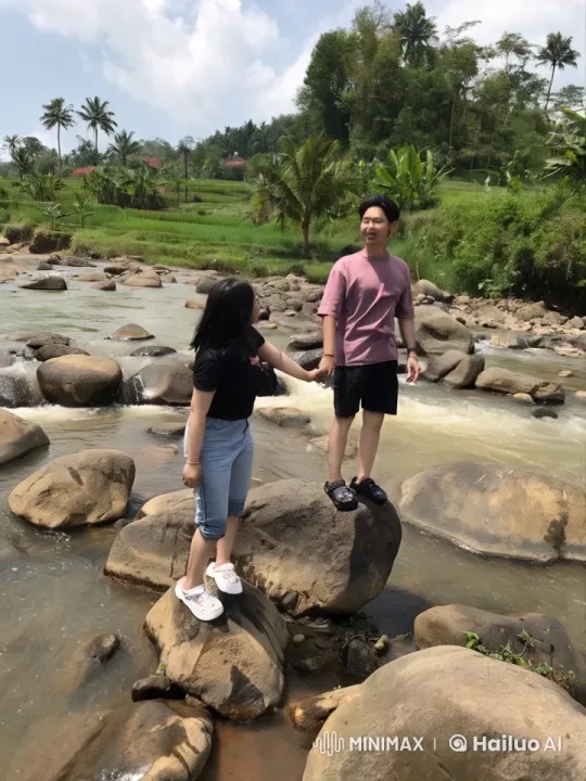 Couple Fights in Peaceful River Landscape – AI Generated Video | Hailuo AI