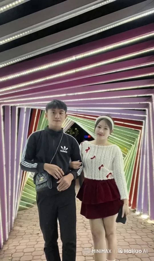 Futuristic Tunnel Kungfu Fight with LED Lights – AI Generated Video | Hailuo AI