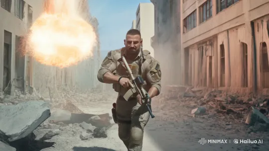 Gritty Realism: Intense Battle Sprint of a Tactical Soldier – AI Generated Video | Hailuo AI