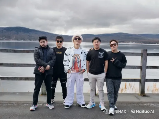 Five Friends Display Kung Fu Skills by a Lake – AI Generated Video | Hailuo AI