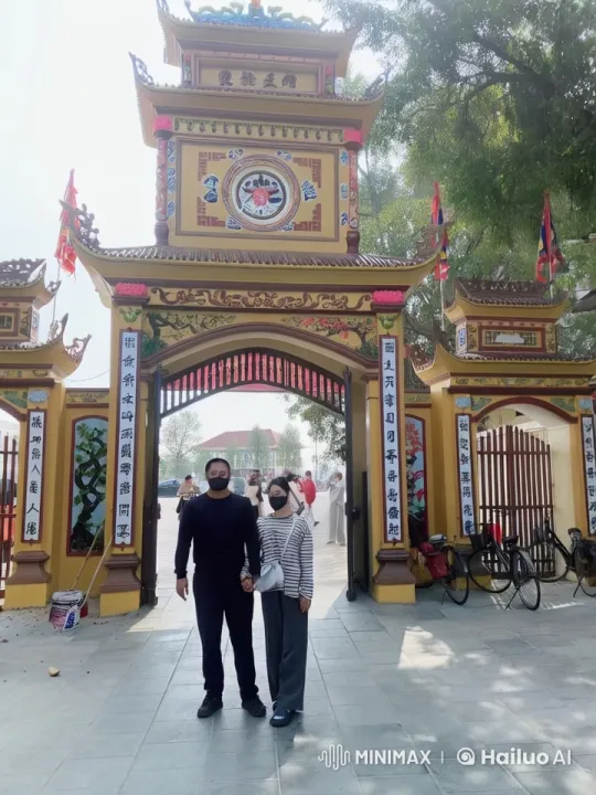 Couple Practicing Kungfu in Front of Temple Gate – AI Generated Video | Hailuo AI