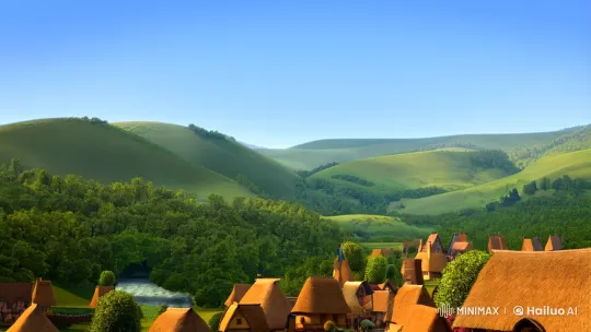 3D Animated Man Enters Serene Village Landscape – AI Generated Video | Hailuo AI