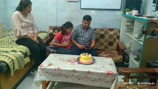 Family Celebrates with Playful Children and Birthday Cake – AI Generated Video | Hailuo AI