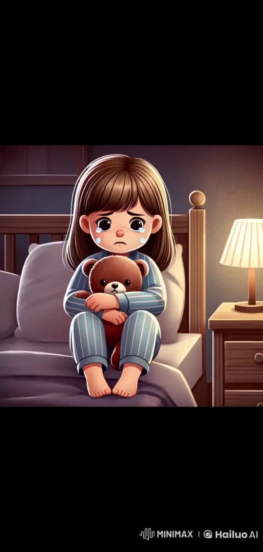 Lonely Girl Cries, Clutching Teddy Bear for Comfort – AI Generated Video | Hailuo AI