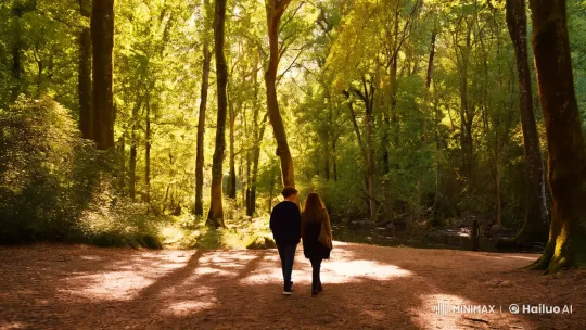 Aesthetic Opening Scene Showcases Friendship in Nature – AI Generated Video | Hailuo AI