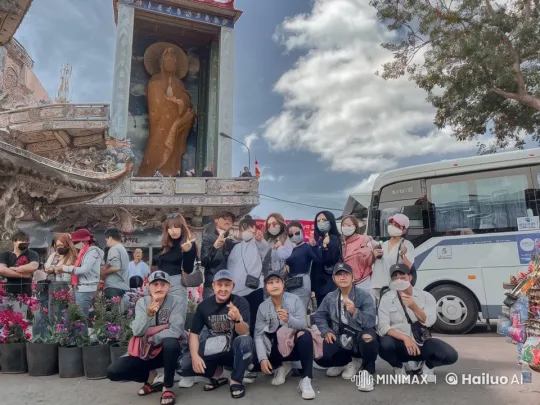 Kungfu Performance in Front of Ornate Building – AI Generated Video | Hailuo AI