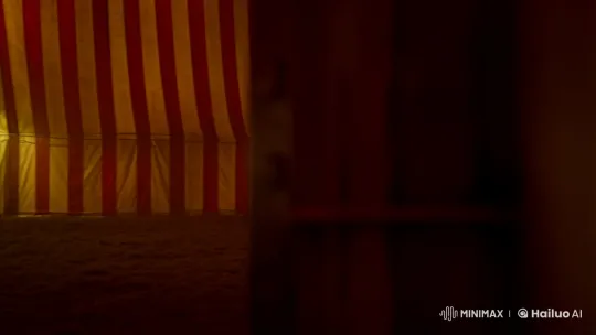 Creepy Clowns Advance in Dimly Lit Circus Tracking Shot – AI Generated Video | Hailuo AI