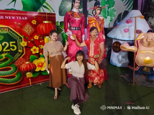 Chinese New Year Celebration with Playful Poses and Festive Decor – AI Generated Video | Hailuo AI
