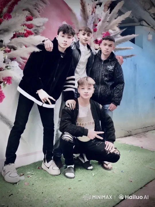 Boys Engage in Playful Fight with Colorful Background – AI Generated Video | Hailuo AI