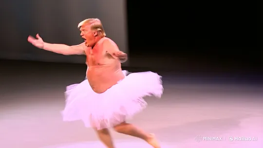 Naked Trump in Tutu: Surreal Dance to "The Sugarplum Fairy – AI Generated Video | Hailuo AI