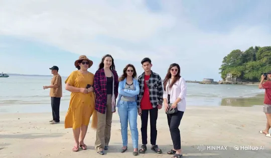 Group Photo on a Serene Beach – AI Generated Video | Hailuo AI