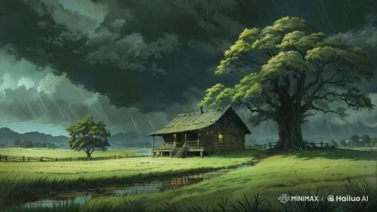 Rustic House Amidst Stormy Countryside – AI Generated Video | Hailuo AI