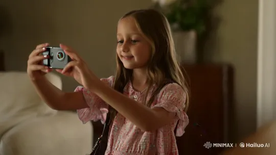 Girl Taking Photograph – AI Generated Video | Hailuo AI