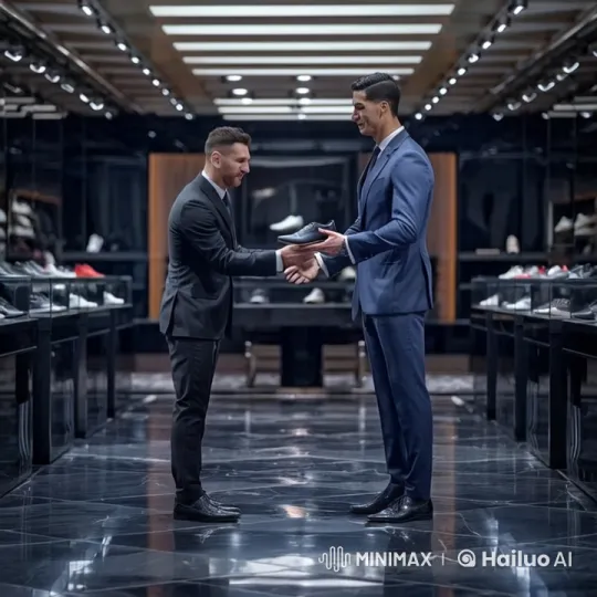 Messi and Ronaldo Share Respectful Shoe Exchange – AI Generated Video | Hailuo AI