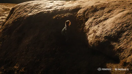 Dramatic Subject Reveal with Tracking Shot in Luminous Landscape – AI Generated Video | Hailuo AI
