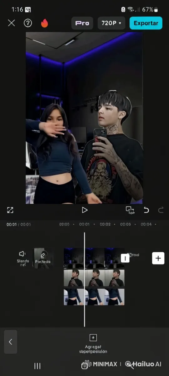Affectionate Intimacy in Dim Blue-Lit Room – AI Generated Video | Hailuo AI