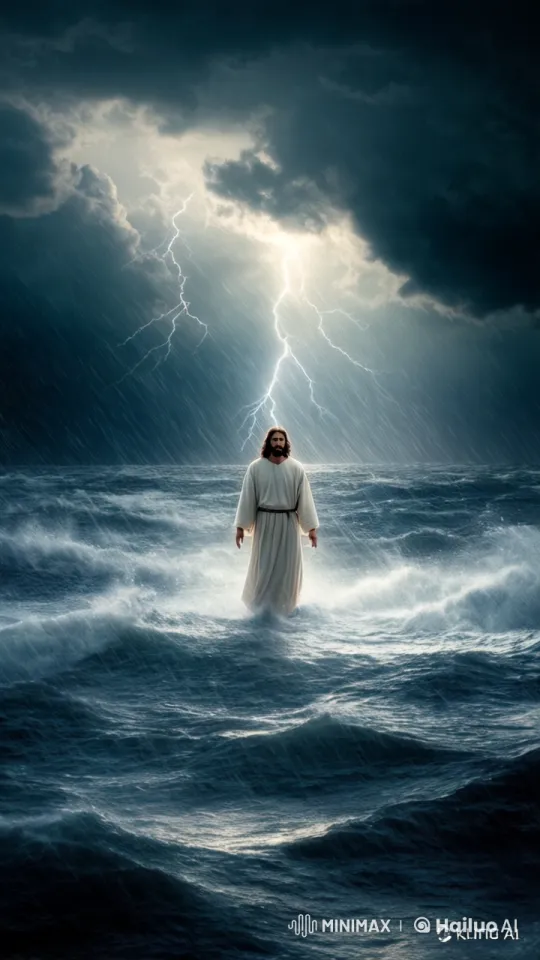 Jesus Calms the Storm on the Sea of Galilee – AI Generated Video | Hailuo AI