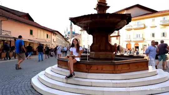 Sebilj Fountain and Baščaršija Life in Sarajevo – AI Generated Video | Hailuo AI