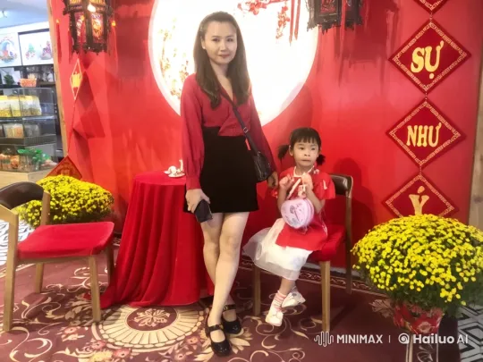 Red-Clad Pair Showcase Martial Arts in Festive Celebration – AI Generated Video | Hailuo AI