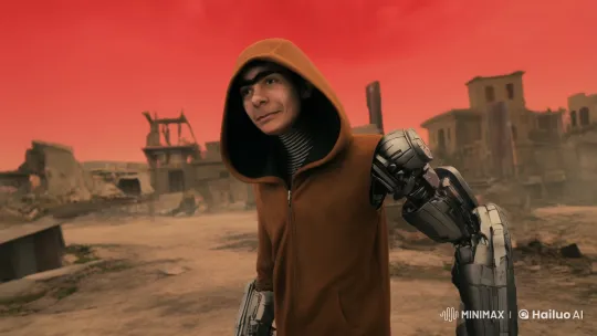 Post-Apocalyptic Android's Journey Through Ruins – AI Generated Video | Hailuo AI