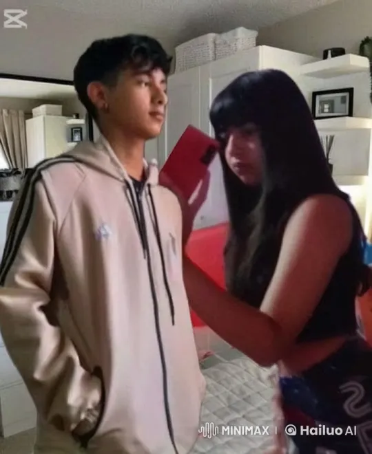 Young Couple Shares Tender Moment in Cozy Bedroom – AI Generated Video | Hailuo AI